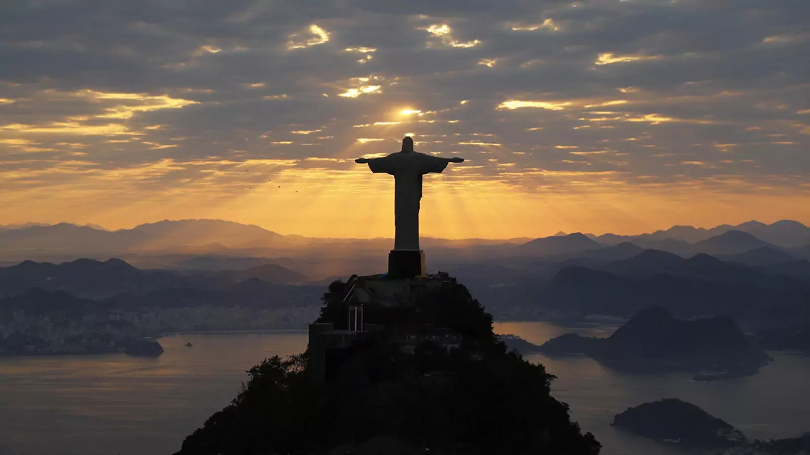 The famous Christ the Redeemer statue, seen here in 2016, overlooks Brazil's second-largest city, Rio de Janeiro. 