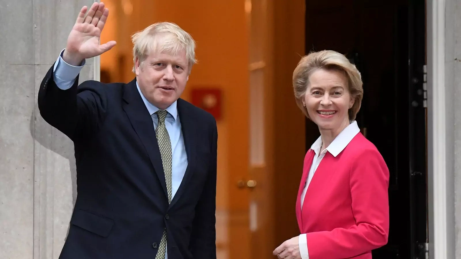 British Prime Minister Boris Johnson meets European Commission President Ursula von der Leyen in London on January 8, 2020.