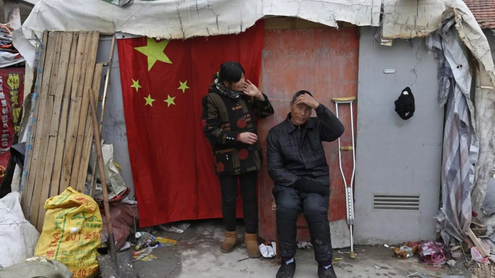 An injured migrant worker in Jiaxing, China, February 2013