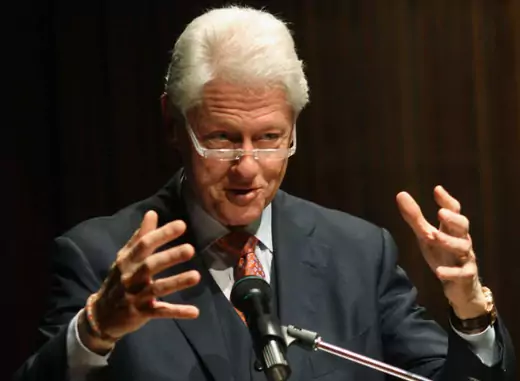 Former President Bill Clinton in a recent speech (Fredy Builes/Courtesy Reuters