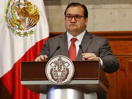 Javier Duarte, governor of the state of Veracruz, attends a news conference in Xalapa, Mexico, August 10, 2015 (Reuters/Stringer).