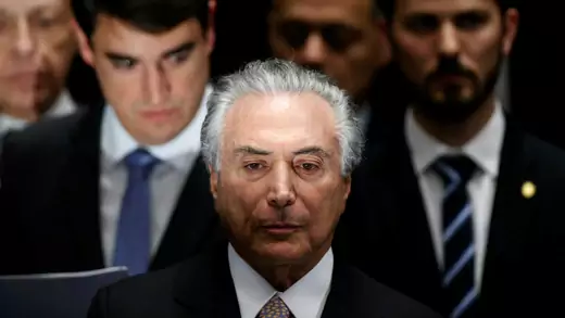 President Michel Temer attends the presidential inauguration.
