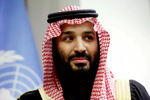 Saudi Arabia's Crown Prince Mohammed bin Salman Al Saud is seen during a meeting with U.N Secretary-General Antonio Guterres at the United Nations headquarters in the Manhattan borough of New York City, New York, U.S. March 27, 2018