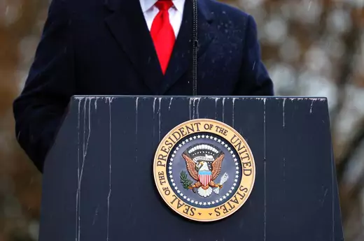Lectern with presidential seal