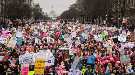 Hundreds of thousands march during the Women's March in Washington, DC, U.S., January 21, 2017. 
