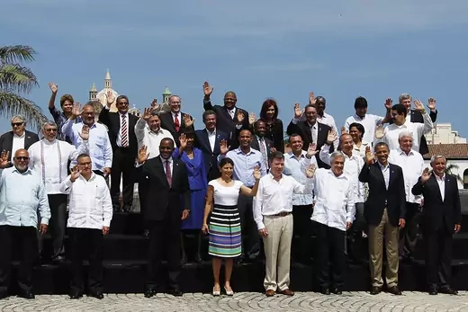 Heads of state pose at the sixth Summit of the Americas.