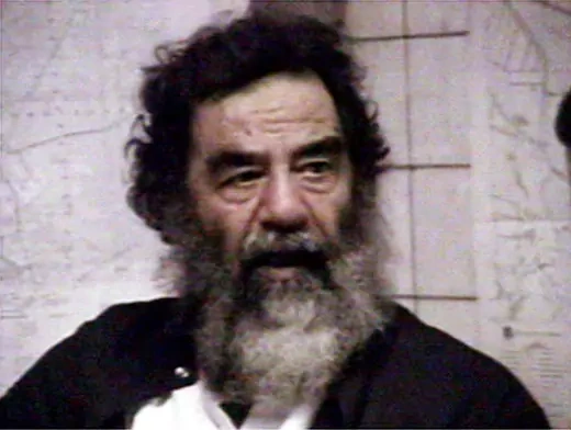 Saddam Hussein in video footage after his capture.