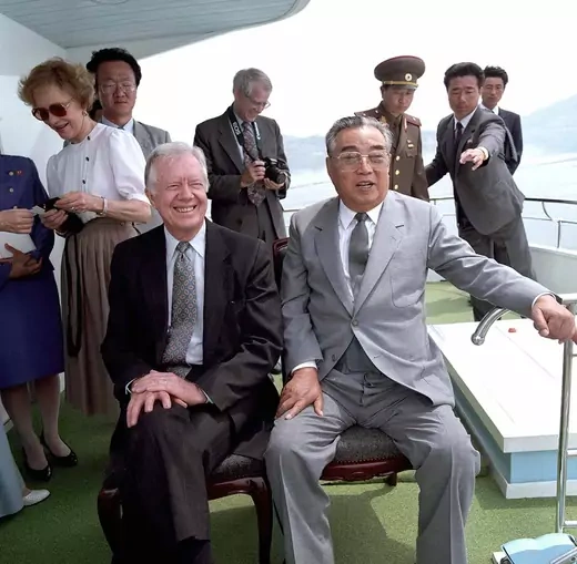 North Korean leader Kim Il-sung meets with former U.S. President Jimmy Carter weeks before Kim’s death.