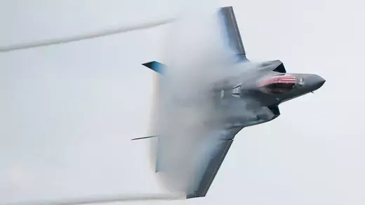 U.S. F-35 jet maneuvers at air show