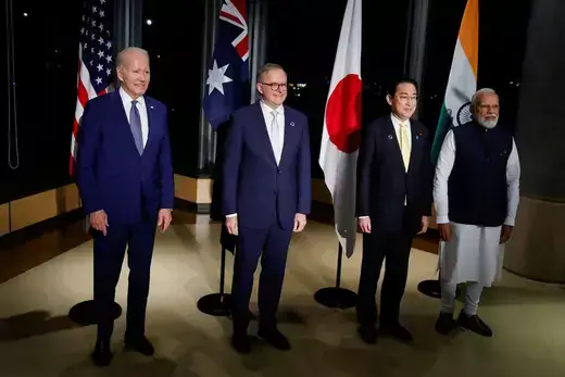 U.S. President Joe Biden, Australia's Prime Minister Anthony Albanese, Japan's Prime Minister Fumio Kishida, and India's Prime Minister Narendra Modi hold a Quad meeting on the sidelines of the G7 summit.