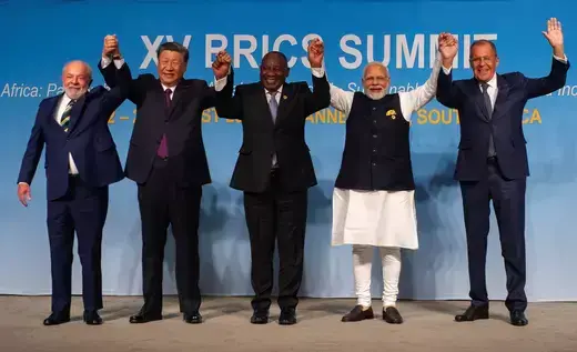BRICS leaders on stage