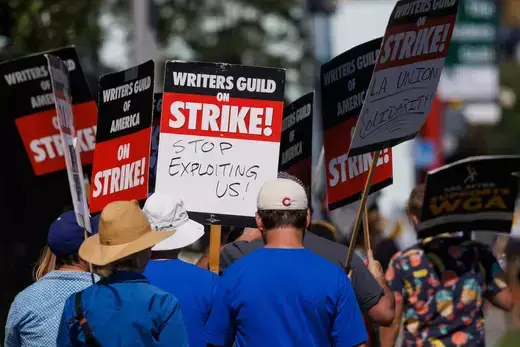 Hollywood writers on strike