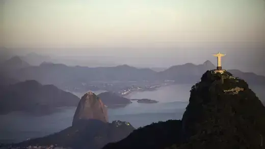 A view of the 'Christ the Redeemer' statue atop Corcovado Mountain in Rio de Janeiro 