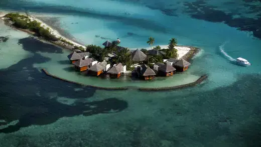 An aerial view of Male island, Maldives 