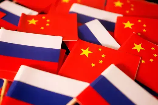 China Russia Flags