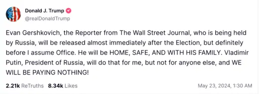 Trump Truth Social Post