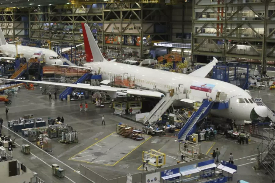 Boeing 787 Dreamliners being manufactured in Everett, Washington for Air India; Boeing is the largest recipient of Ex-Im financing. (Anthony Bolante/Courtesy Reuters)
