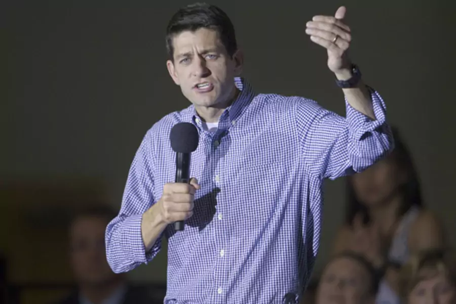 Paul Ryan addresses supporters at a rally in Las Vegas. (Steve Marcus/courtesy Reuters)