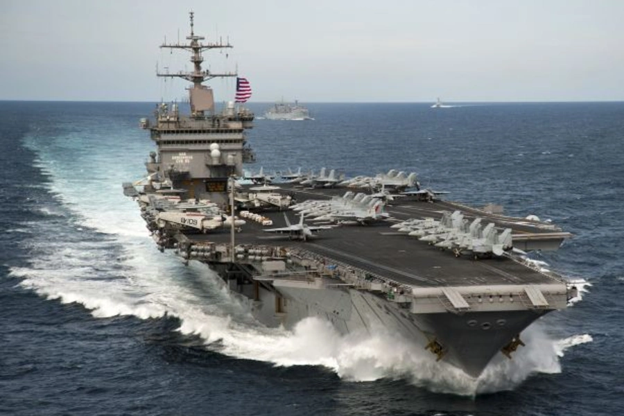 The U.S.S. Enterprise in the Atlantic Ocean (Handout/Courtesy Reuters).