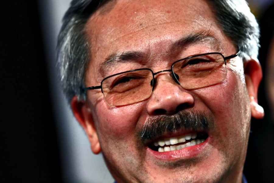 San Francisco Mayor Ed Lee speaks at his election day party in San Francisco, November 2011 (Robert Galbraith/Courtesy Reuters).