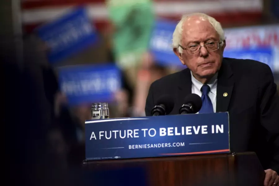 Democratic U.S. presidential candidate Bernie Sanders speaks at a campaign rally