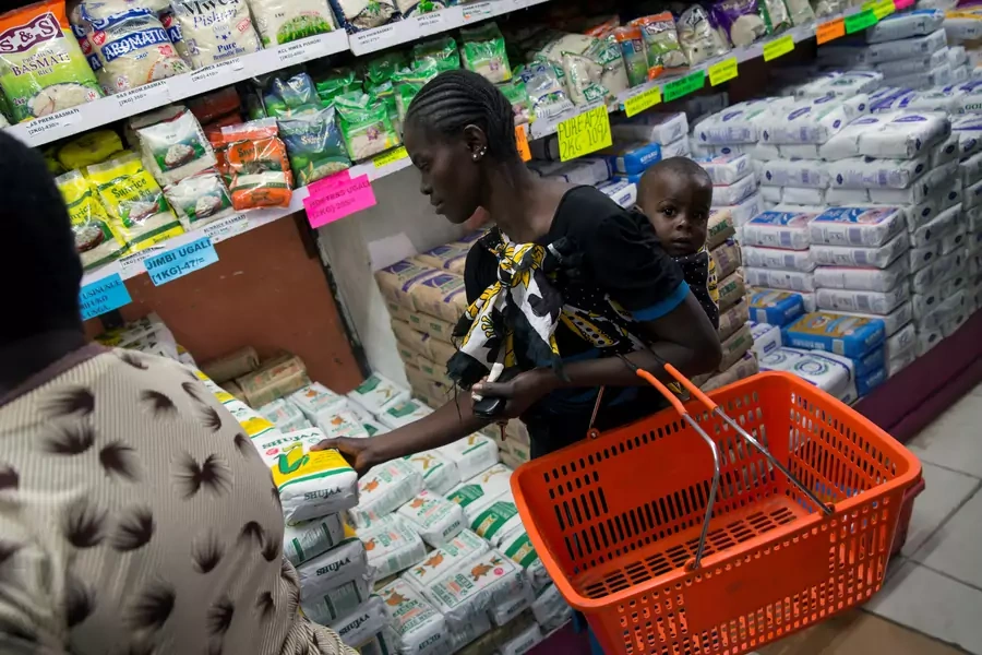 Packets of maize flour subsidized by government in Nairobi, Kenya May 24, 2017. Over three million Kenyans are expected to be "food insecure" by the time voting begins in August.