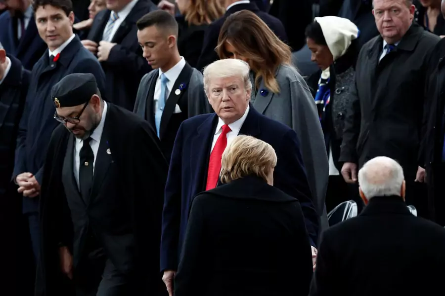 U.S. President Donald J. Trump attends a commemoration ceremony for Armistice Day in Paris, France on November 11, 2018. 