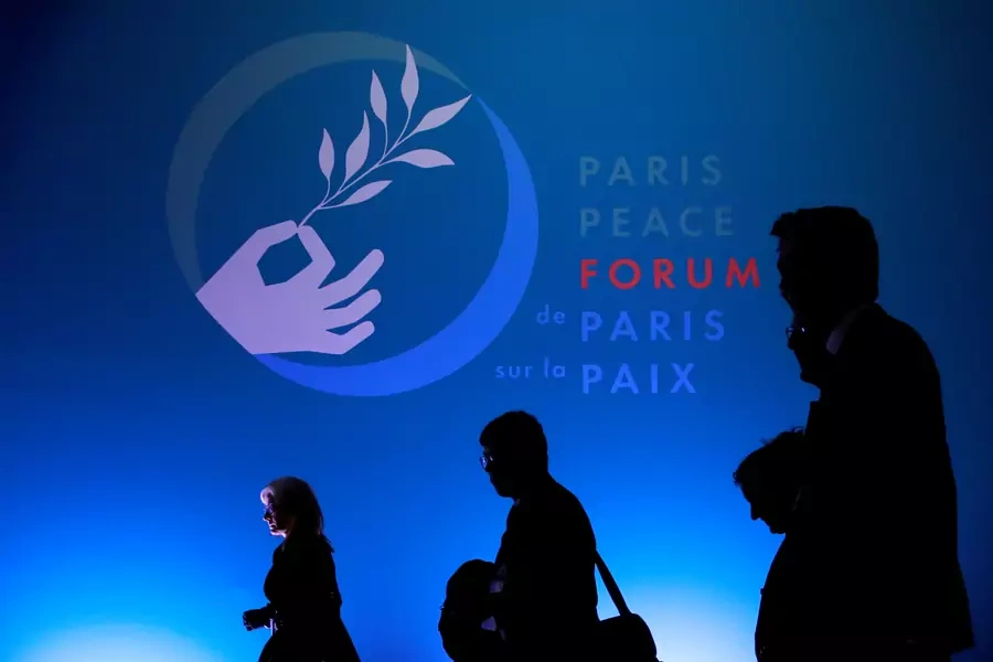Visitors attend the Paris Peace Forum as part of the commemoration ceremony for Armistice Day on November 11, 2018.