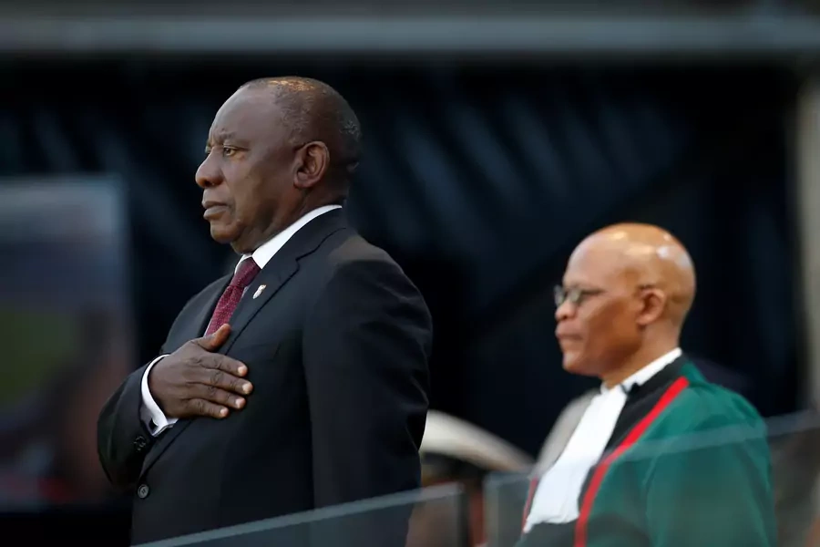 Cyril Ramaphosa takes the oath of office at his inauguration as South African president, at Loftus Versfeld stadium in Pretoria, South Africa, on May 25, 2019.
