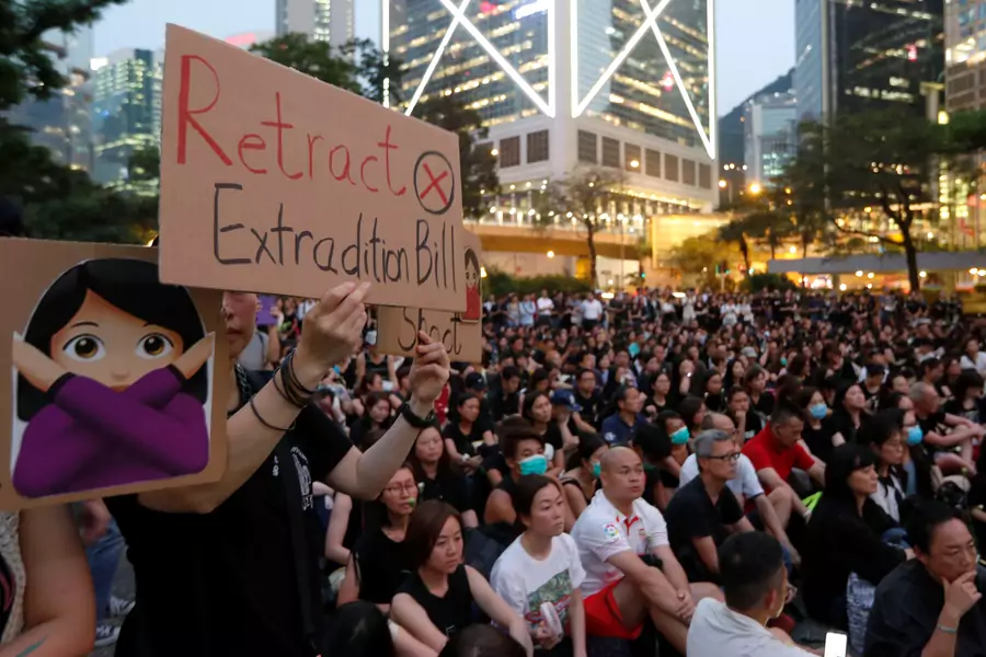 People attend a rally in support of demonstrators protesting against proposed extradition bill with China, in Hong Kong, China, June 14, 2019. 