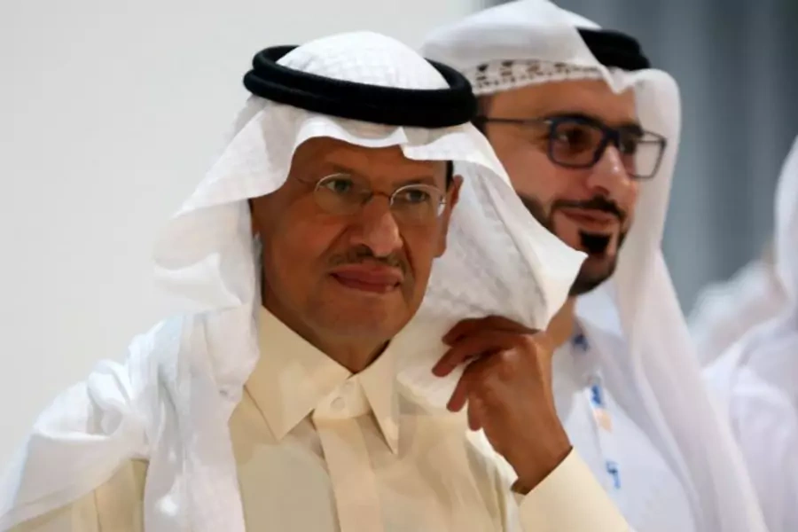 Saudi Arabia's new Energy Minister, Prince Abdulaziz bin Salman takes a tour at the exhibition during the 24th World Energy Congress in Abu Dhabi, United Arab Emirates September 9, 2019. 