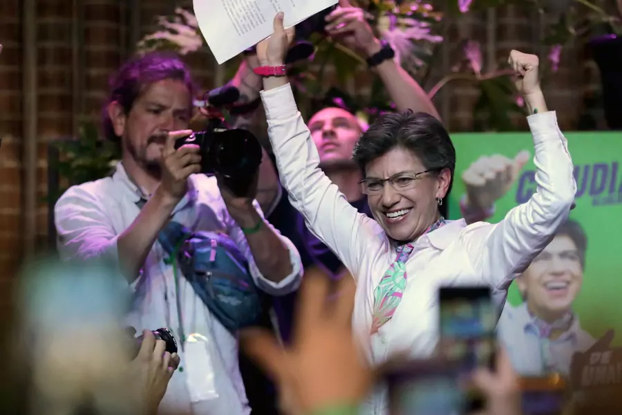 Claudia Lopez celebrates after winning local elections in Bogota, Colombia October 27, 2019.