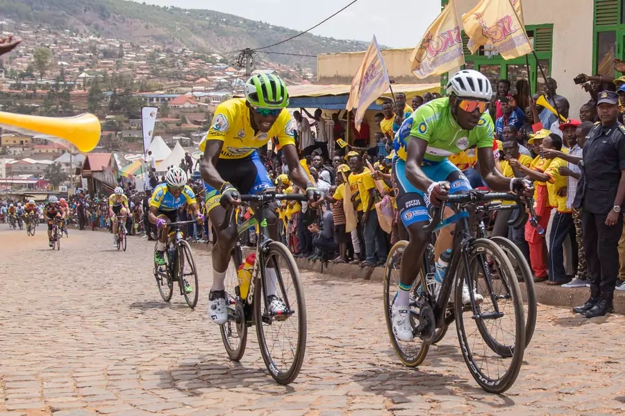 Samuel Mugisha of Team Rwanda competes during the Tour du Rwanda 2018 in Kigali, Rwanda, on August 12, 2018.