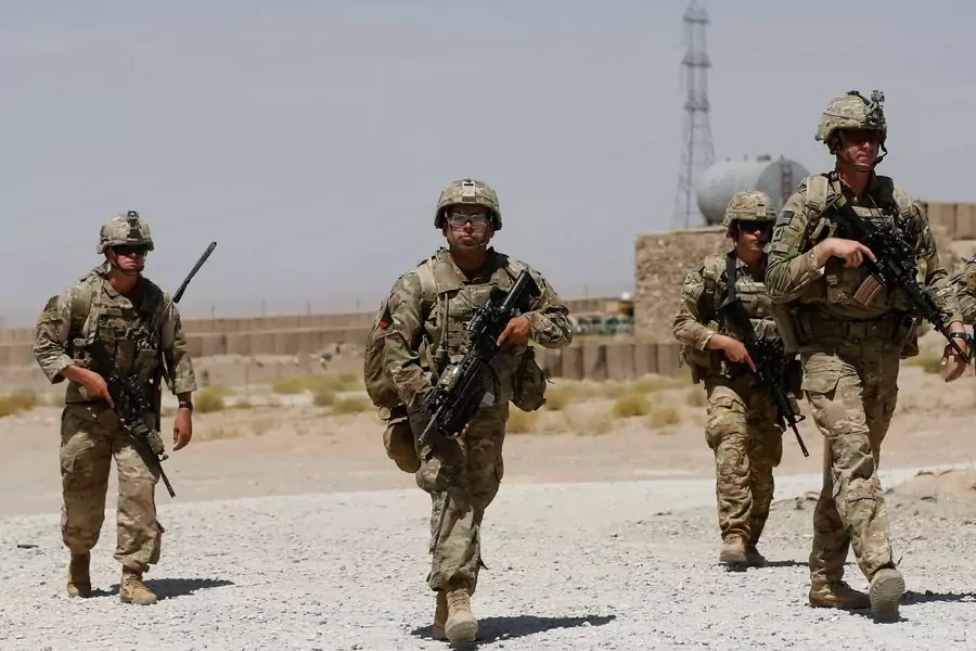 U.S. troops patrolling an Afghan National Army (ANA) Base in Afghanistan's Logar providence on August 7, 2018. Omar Sobhani/Reuters.