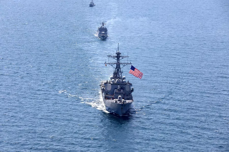 The U.S. Navy Arleigh Burke-class guided-missile destroyer USS Porter sails in the Black Sea on July 25, 2020. Reuters via Ukrainian Defence Ministry/Handout