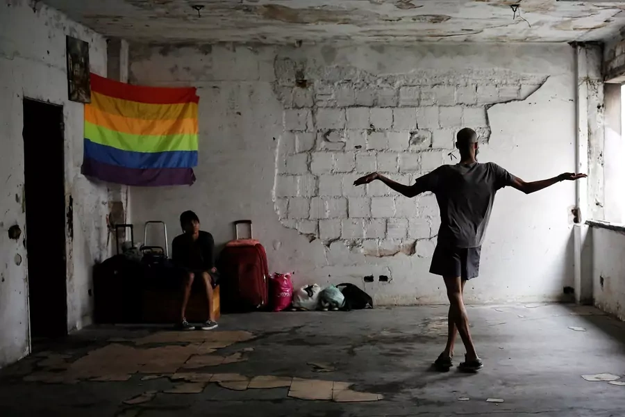 Members of Brazil's Movimento dos Sem-Teto (Roofless Movement) and LGBTQ+ community pictured during the occupation of an abandoned apartment building in downtown São Paulo.