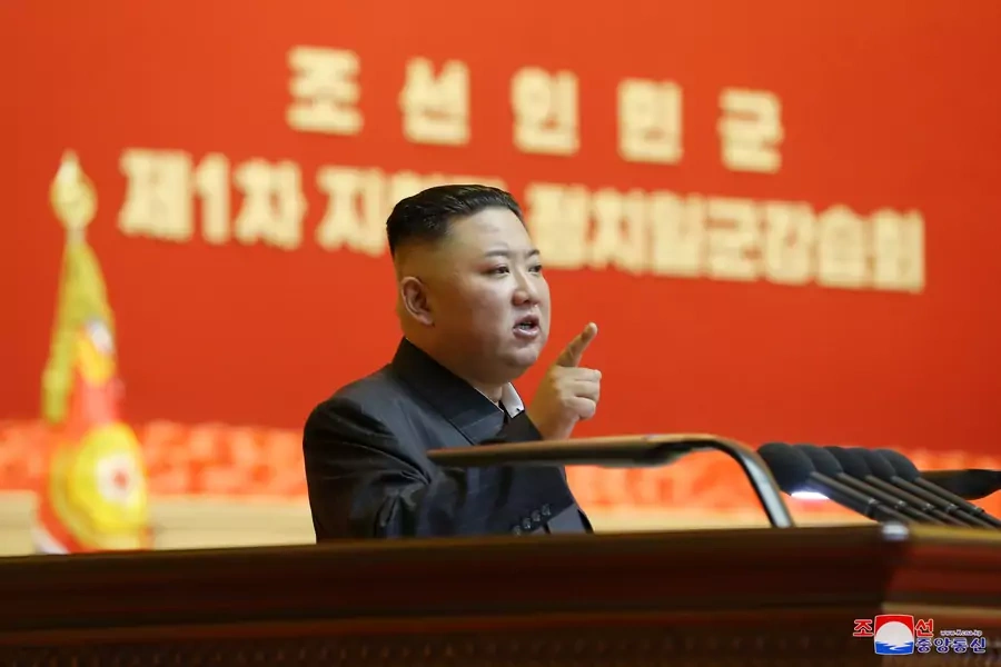 North Korea's leader Kim Jong-un leads the first workshop of the commanders and political officers of the Korean People's Army (KPA) in Pyongyang, North Korea in this image supplied by North Korea's Korean Central News Agency on July 30, 2021.