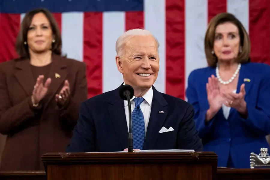 President Biden gives his first State of the Union Address to a joint Congress on March 1, 2022. 