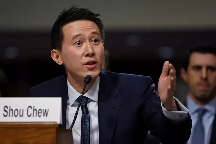 TikTok's CEO Shou Zi Chew testifies during the Senate Judiciary Committee hearing on online child sexual exploitation, at the U.S. Capitol in Washington on January 31, 2024.