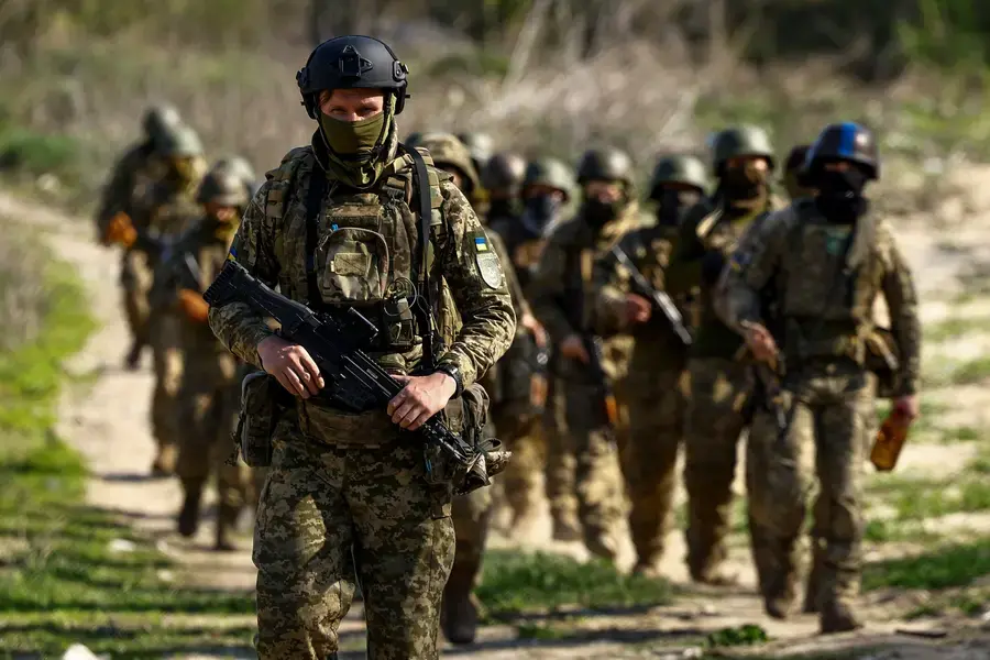 Members of the Siberian Battalion of the Ukrainian Armed Forces' International Legion arrive for military exercises in the Kyiv region of Ukraine.