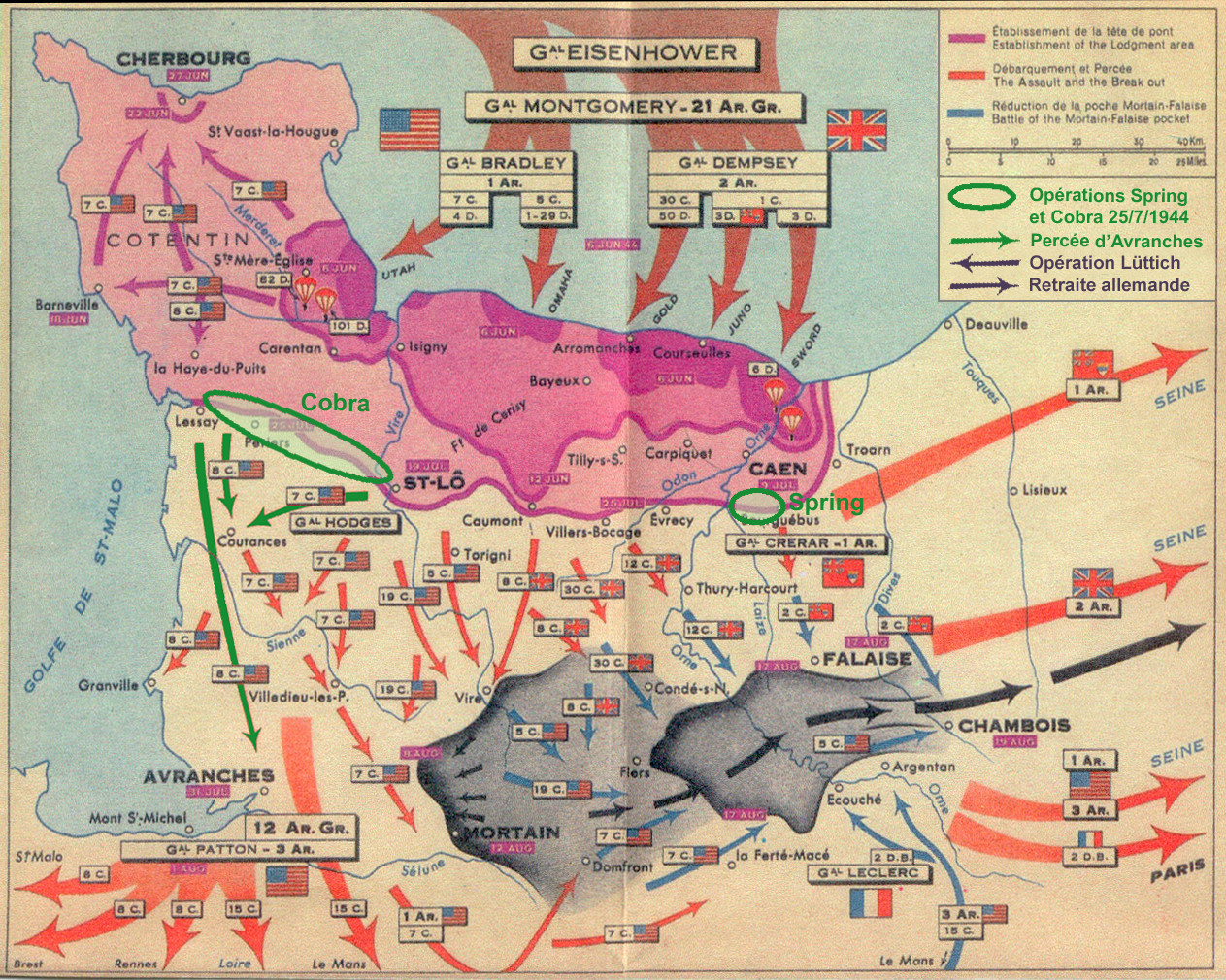 Airborne Assault Map for D-Day, D-Day +75