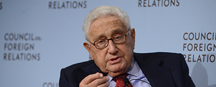 Henry Kissinger speaks at the Council on Foreign Relations.