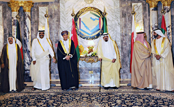 Leaders of the Gulf Arab States pose for a photo before the opening session of the Gulf Cooperation Council (GCC) summit in Riyadh May 10, 2011.