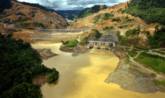 A view from upstream of Malaysia’s Bakun dam, in the inland of the eastern state of Sarawak on Borneo island, December 11, 2003.