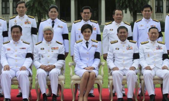 Members of Thailand’s new cabinet take a group photo at the Government House in Bangkok August 10, 2011.