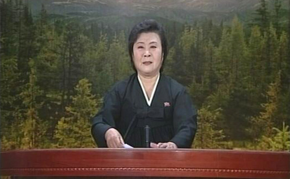 A tearful announcer dressed in black announces the death of North Korean leader Kim Jong-il on North Korean State Television in this still image from video December 19, 2011