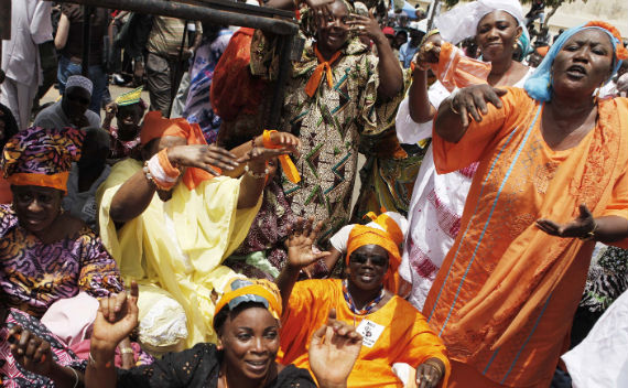 Opposition supporters attend a rally in Senegal’s capital Dakar, July 23, 2011. (Finbar O’Reilly/Courtesy Reuters)