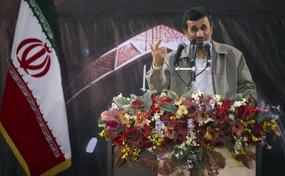 . Iranian President Mahmoud Ahmadinejad speaks during a ceremony to celebrate the inclusion of Tabriz Historic Bazaar complex to the UNESCO world heritage list, 633 km (396 miles) northwest of Tehran, July 31, 2011 REUTERS/Morteza Nikoubazl