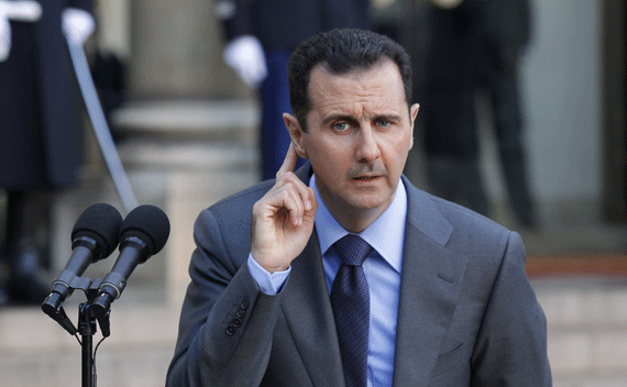 Syria’s President Bashar al-Assad answers journalists after a meeting at the Elysee Palace in Paris, December 9, 2010. (Benoit Tessier/courtesy Reuters)Syria’s President Bashar al-Assad answers journalists after a meeting at the Elysee Palace in Paris, December 9, 2010. (Benoit Tessier/courtesy Reuters)