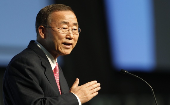 Ban Ki-Moon delivers a speech during the opening ceremony in Bern on October 16, 2011 (Michael Buholzer/Courtesy Reuters).